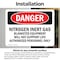 Signmission Nitrogen Inert Gas Equipment Danger Sign, Vinyl Decal, 10in W x 7in L, 2PK OS-2PACK-DS-D-710-L-1907 - alternate 4